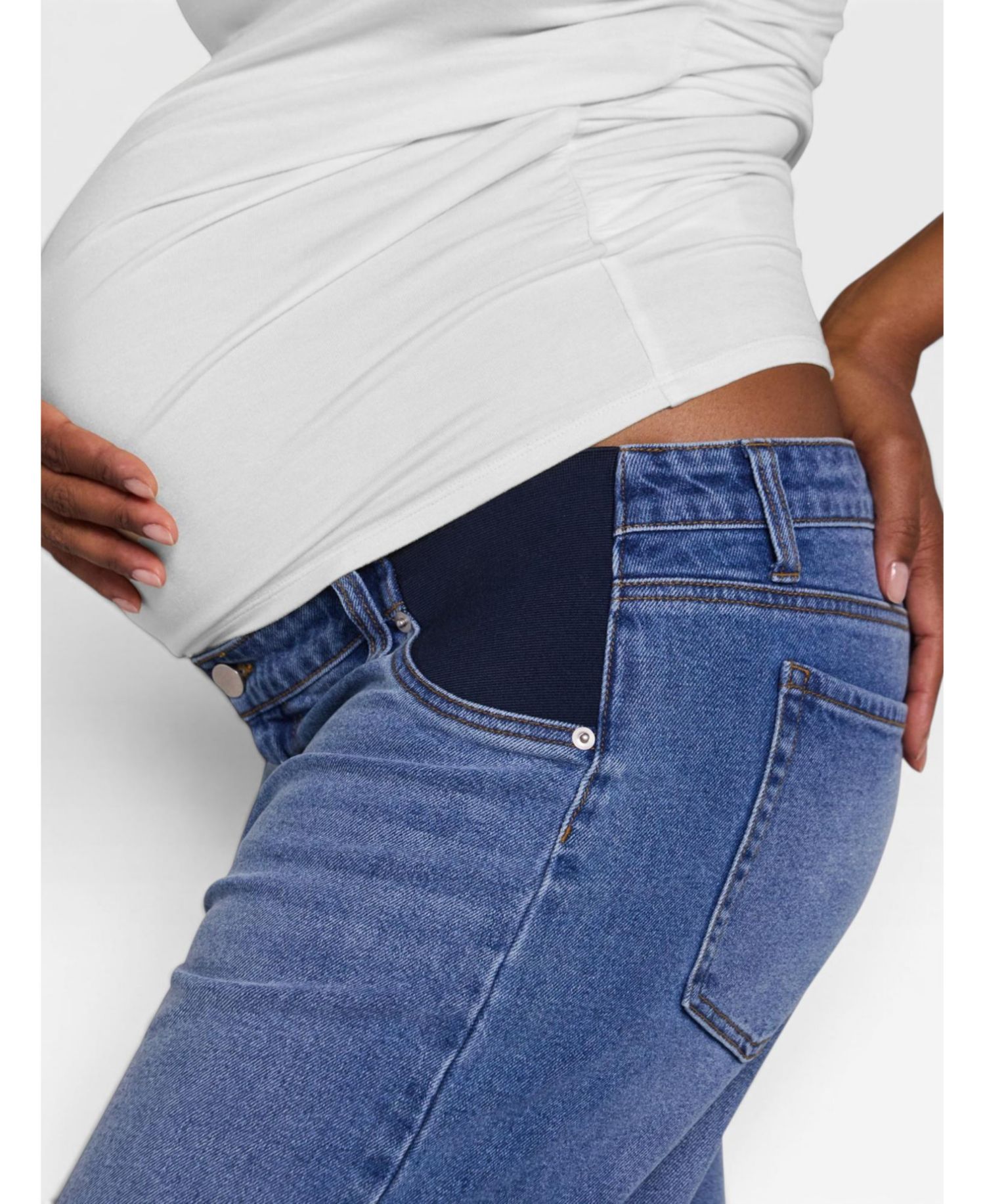 Women's Motherhood Under the Belly Dart Barrel Leg Jean