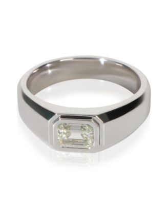 1.04 ct Emerald Diamond Charles Tiffany Men's Engagement Ring