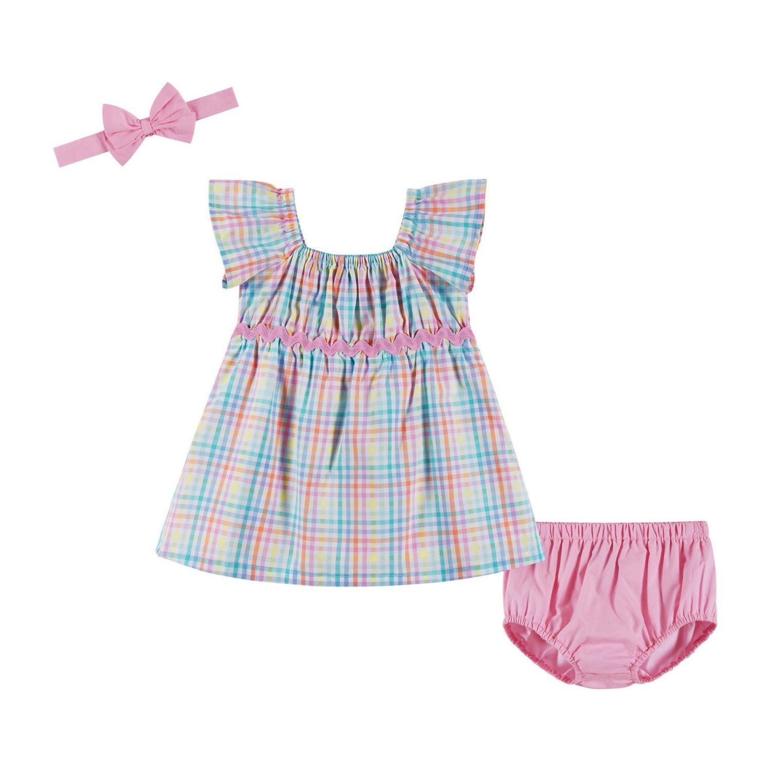 Baby Girls Plaid Dress Set