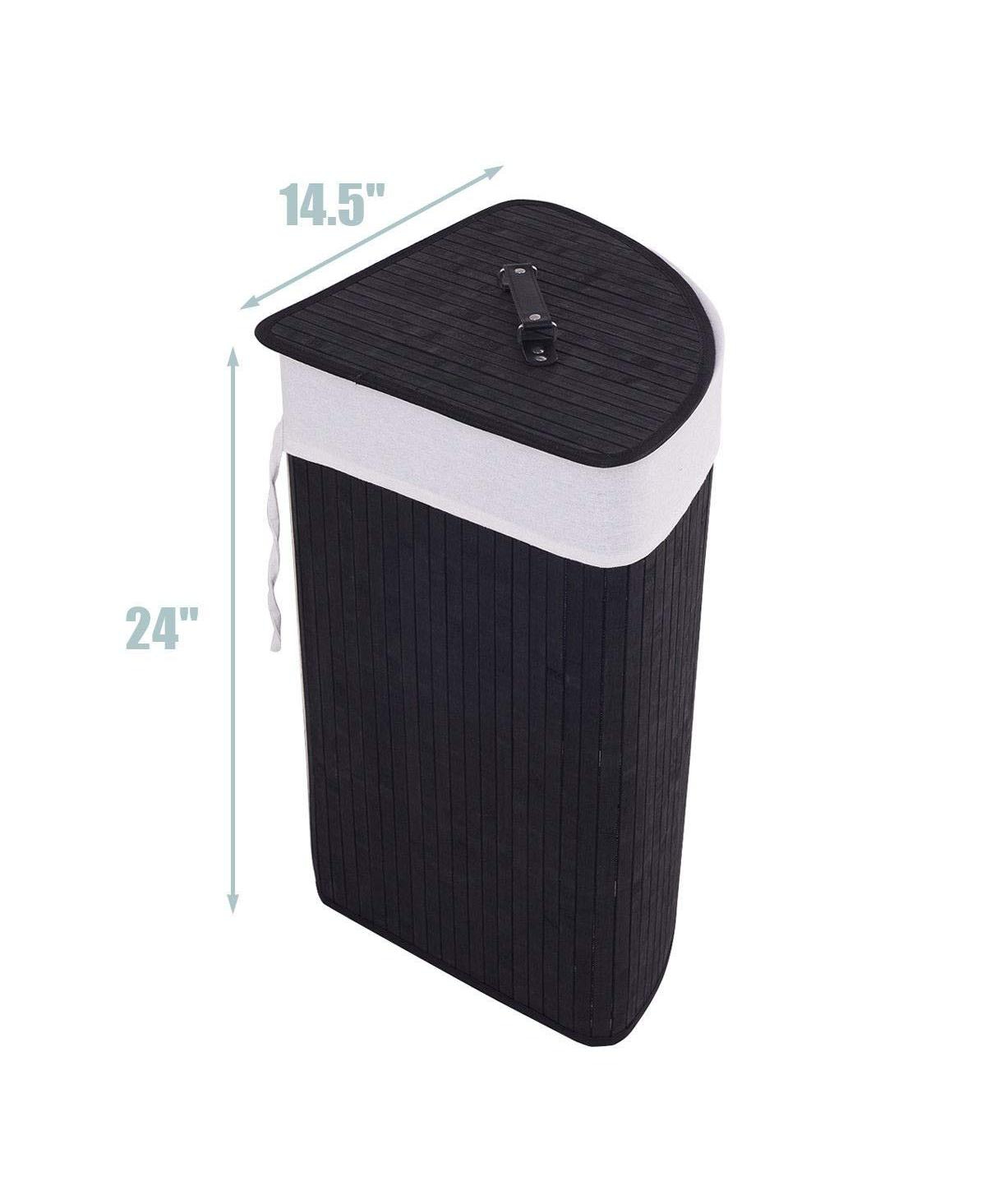 Ecooso Bamboo Laundry Hamper Basket with Lid and Removable Liner Bag