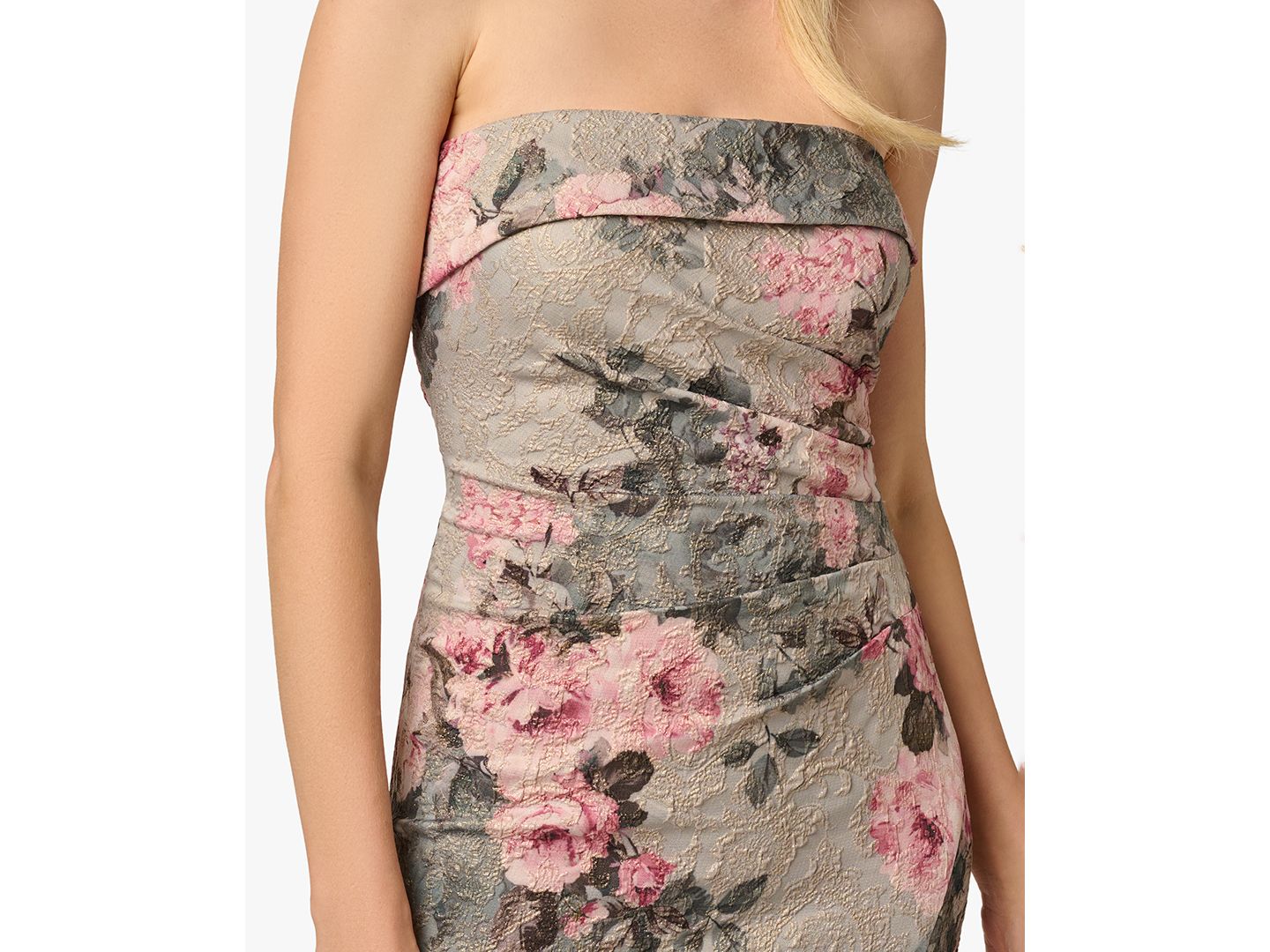 Женские платья Adrianna Papell Strapless Body Gown, цвет: Сланцевый / Пудровый разноцветный — фото 3
