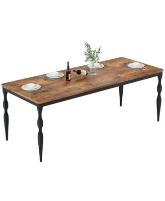 Dining Room Table 6, Mid Century Kitchen Table Furniture with Metal Frame Heavy Duty Legs