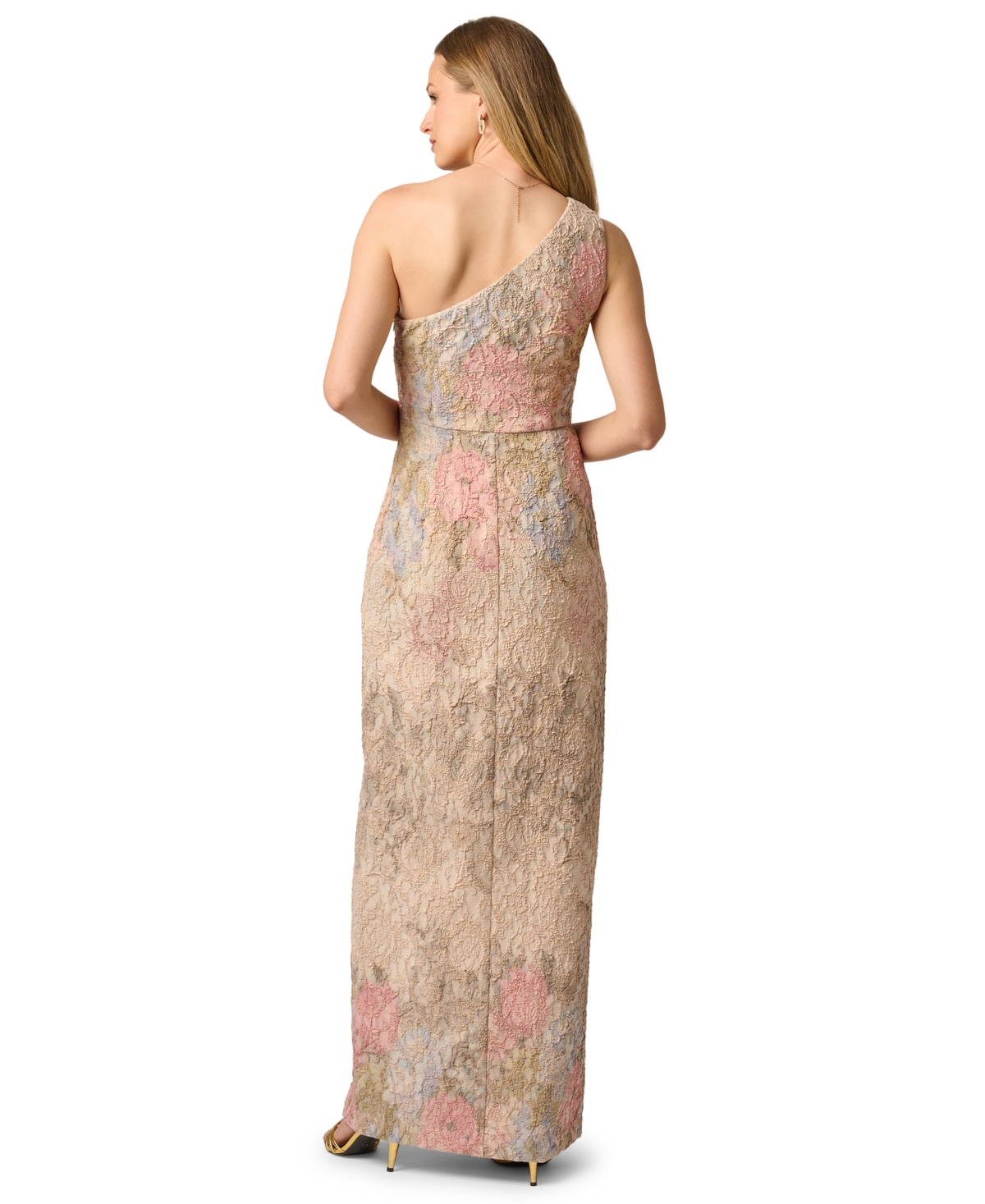 Adrianna Papell Women's One Shoulder Floral Printed Gown