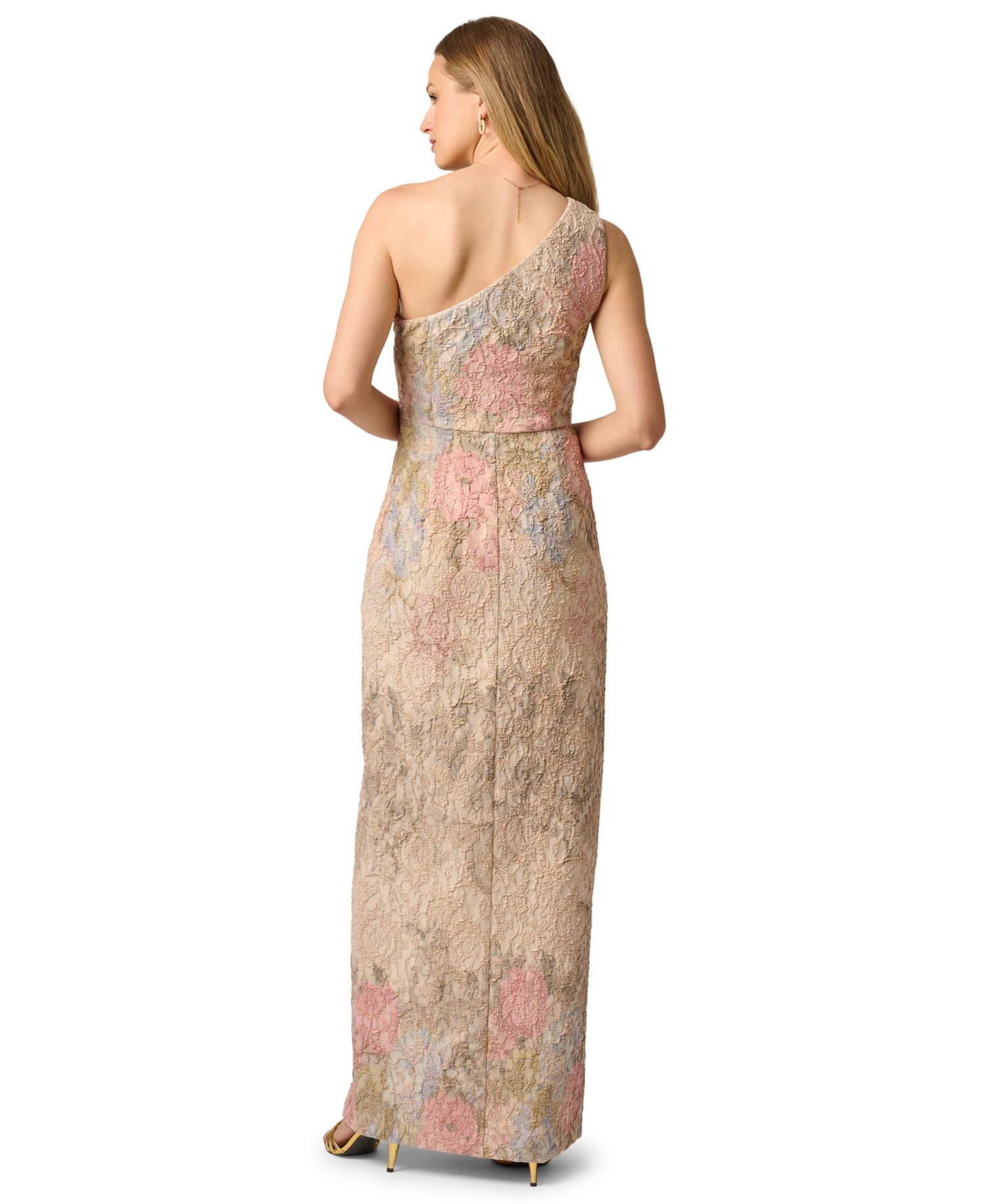Women's One-Shoulder Floral Printed Gown
