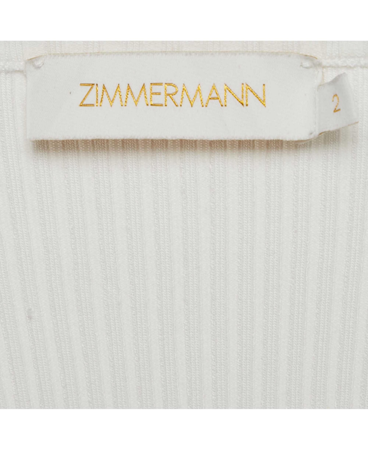 Pre-Owned Zimmermann Women's Rib Knit And Poplin Scoop Neck Long Dress