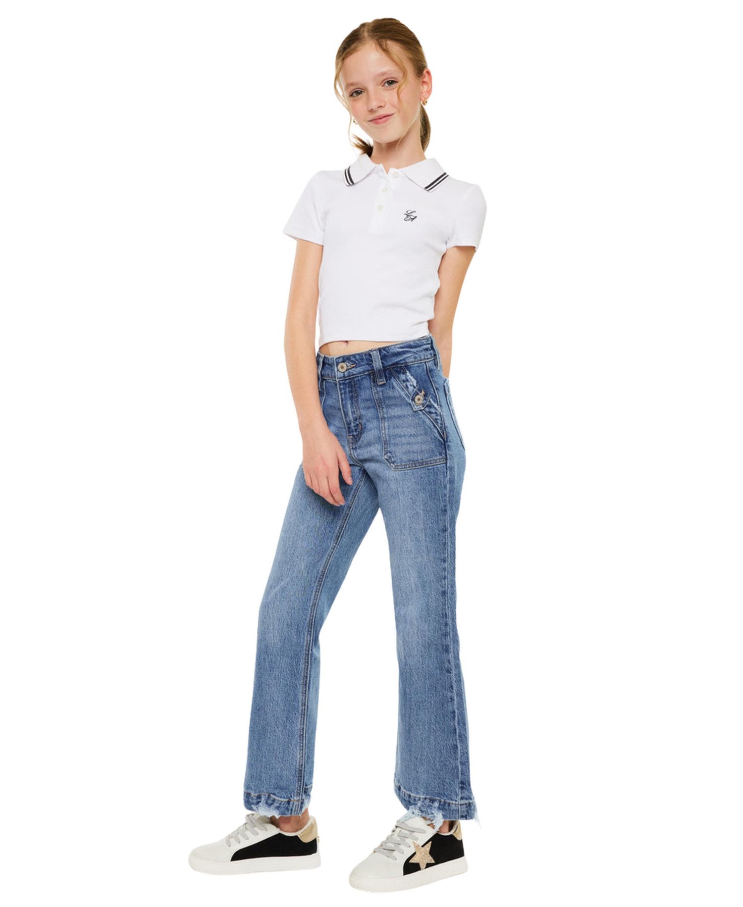 Big Girls Sherri High Rise Wide Flare Jeans