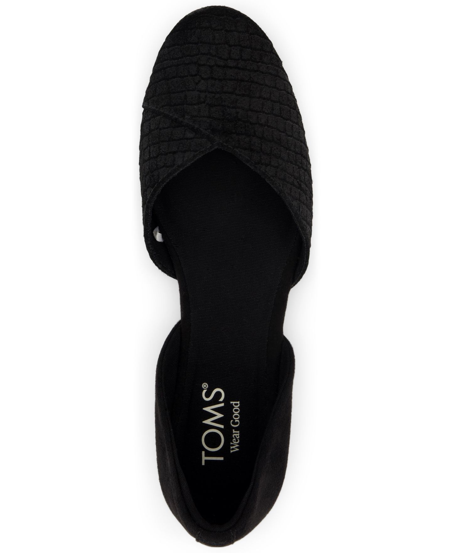 Женские балетки Toms Gemma д'Орсэ без застёжки, цвет: Чёрный замшевый — фото 4