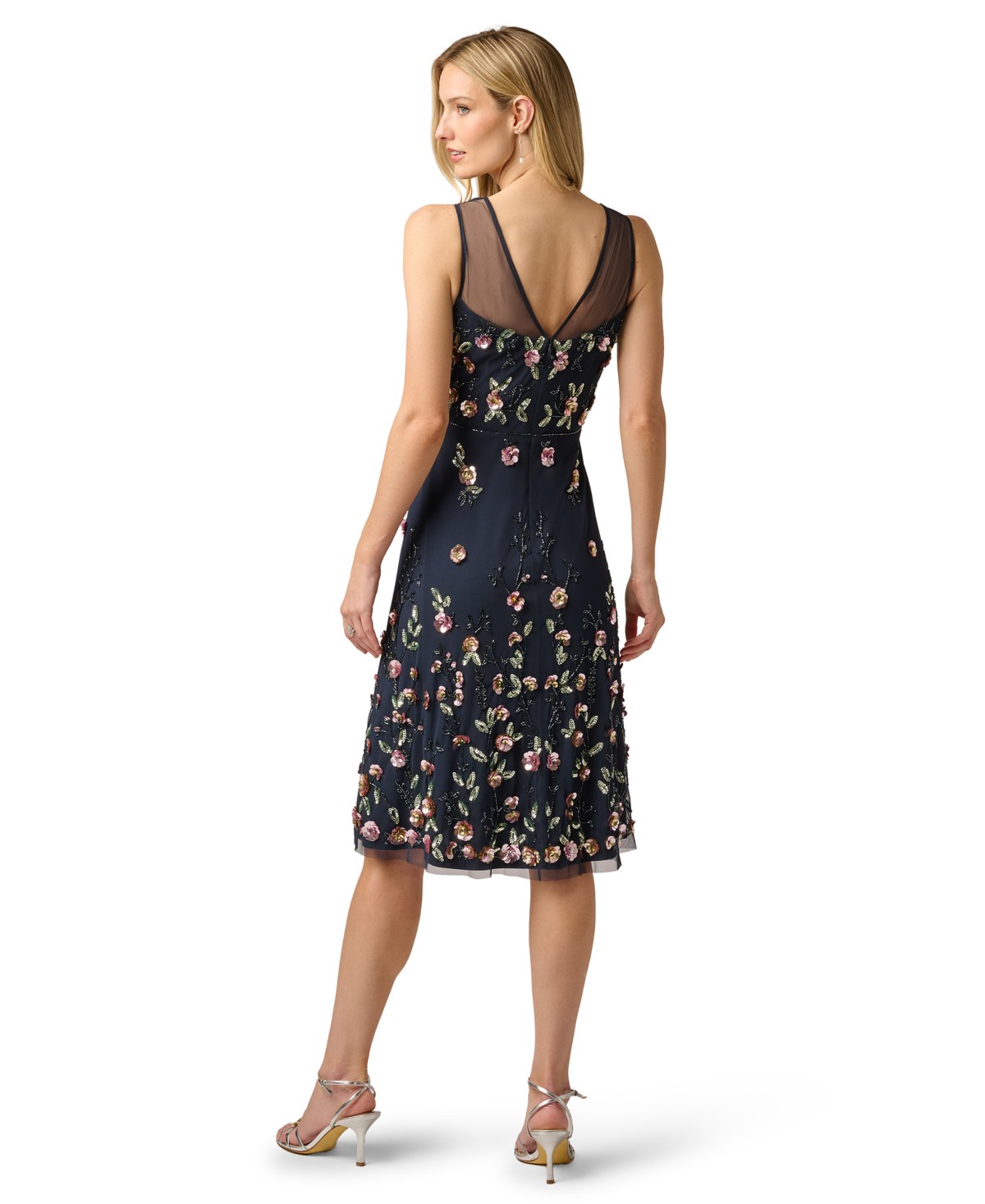 Женские платья Adrianna Papell Women's Beaded Mesh Midi Sequin Dress — фото 6
