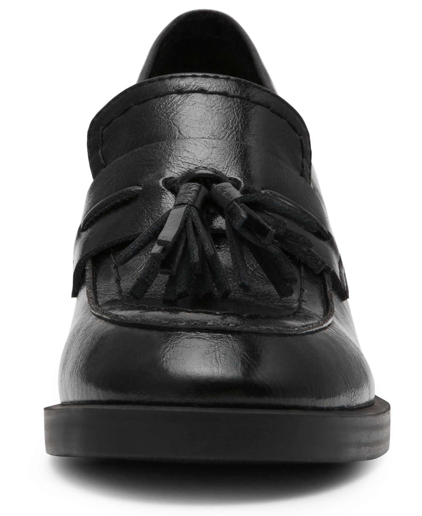 Женские туфли Steve Madden Bettie Block Heel Tassel Loafer Pumps, цвет: Чёрный кожаный — фото 7