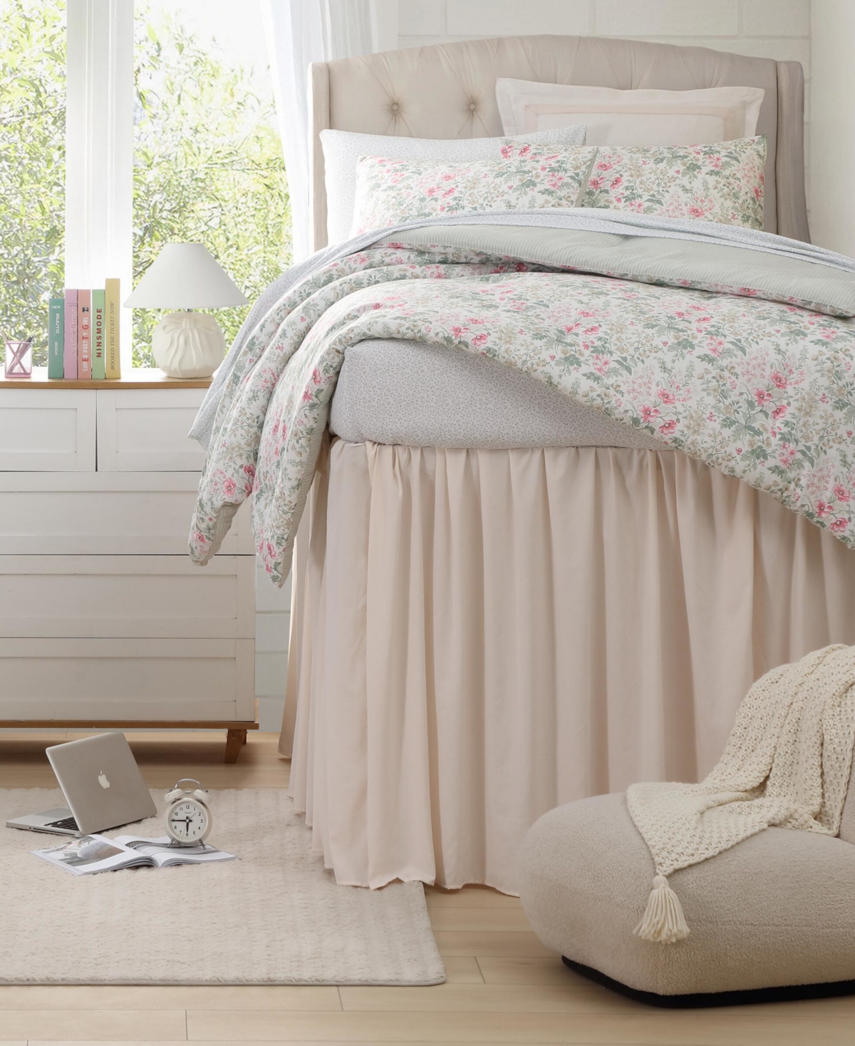 Laura Ashley Arden Floral Washed Microfiber -Pc. Comforter Set