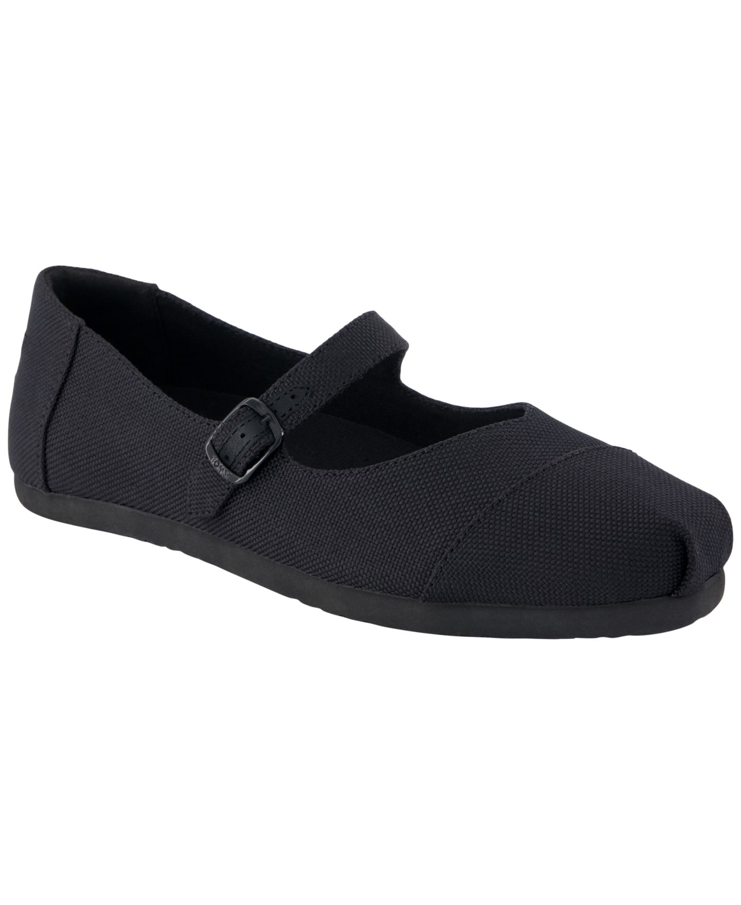 Женские эспадрильи Toms Alpargata Mary Jane с пряжкой, цвет: Чёрный холщовый — фото 1