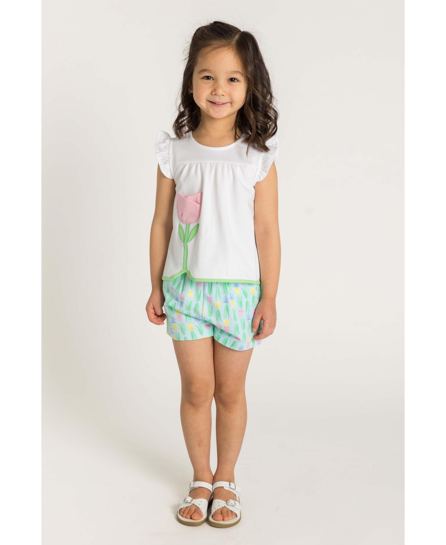 Комплект Florence Eiseman Printed Knit Tulip Short Set для девочек — фото 4