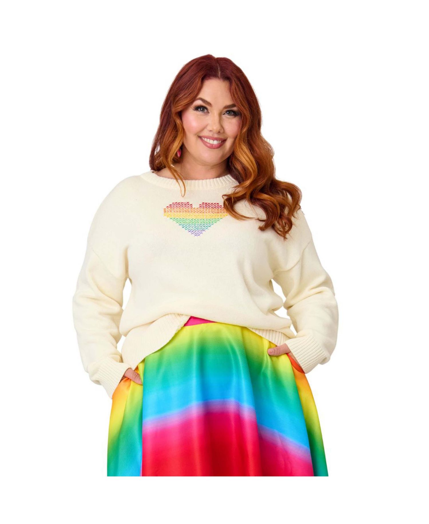Plus Size Cat Long Sleeve Sweater