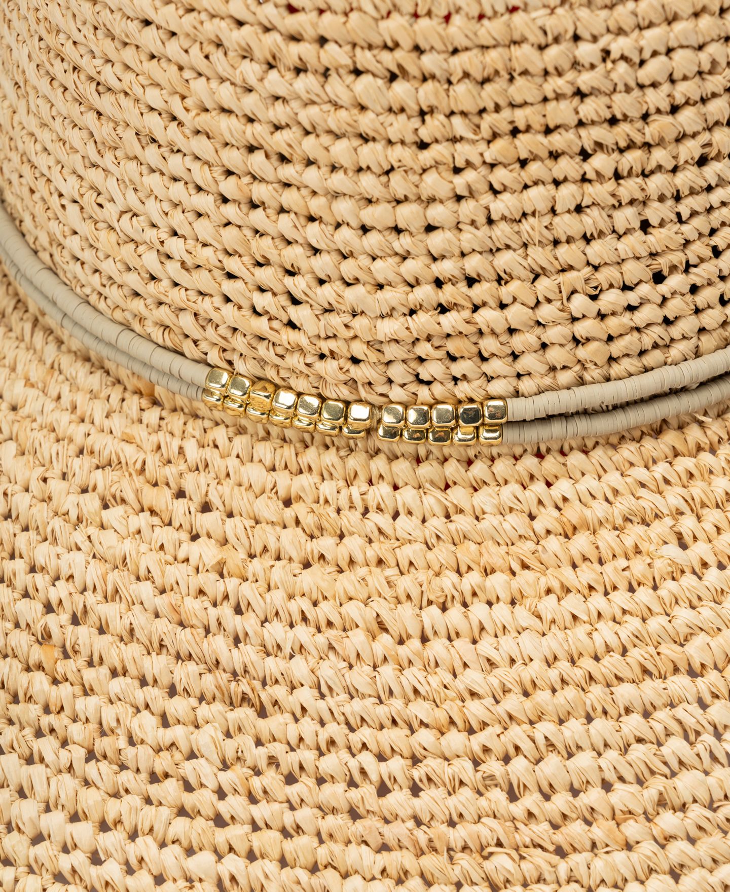 Женский головной убор BCBG Raffia Face Saver Bead Trim Sun Hat, цвет: Серо-коричневый / Натуральный — фото 4