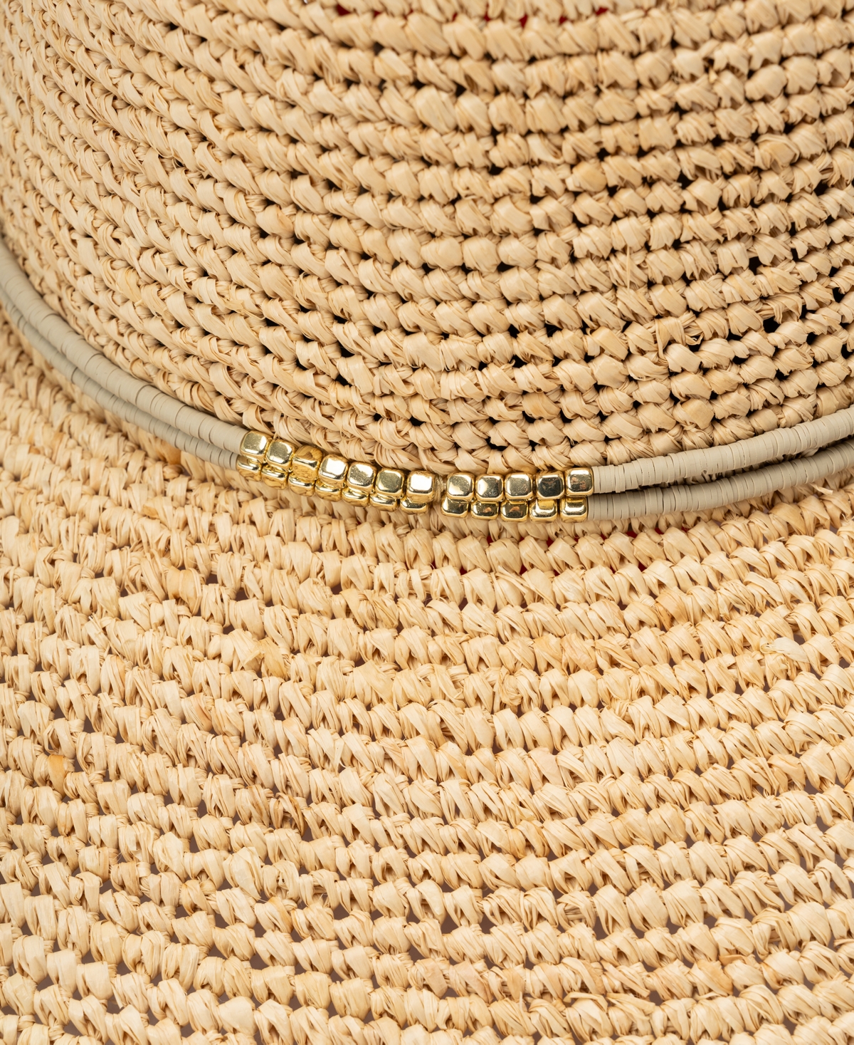 Bcbg Raffia Face Saver Bead Trim Sun Hat