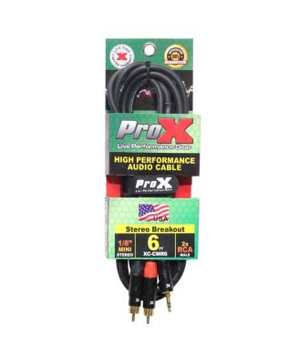 XC-CMR6 6' 1/8" (3.5mm) TRS to Dual RCA-M High Performance Audio Cable