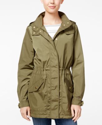 cinched waist parka
