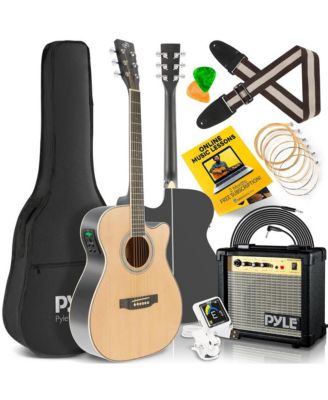 Electric Acoustic Guitar Kit - 6-String Guitar with Amplifier, Digital Tuner, and Accessories, Natural Finish