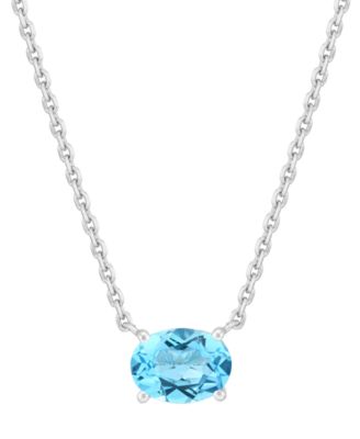 Swiss Blue Topaz (1-1/2 ct. t.w.) Pendant Necklace in Sterling Silver