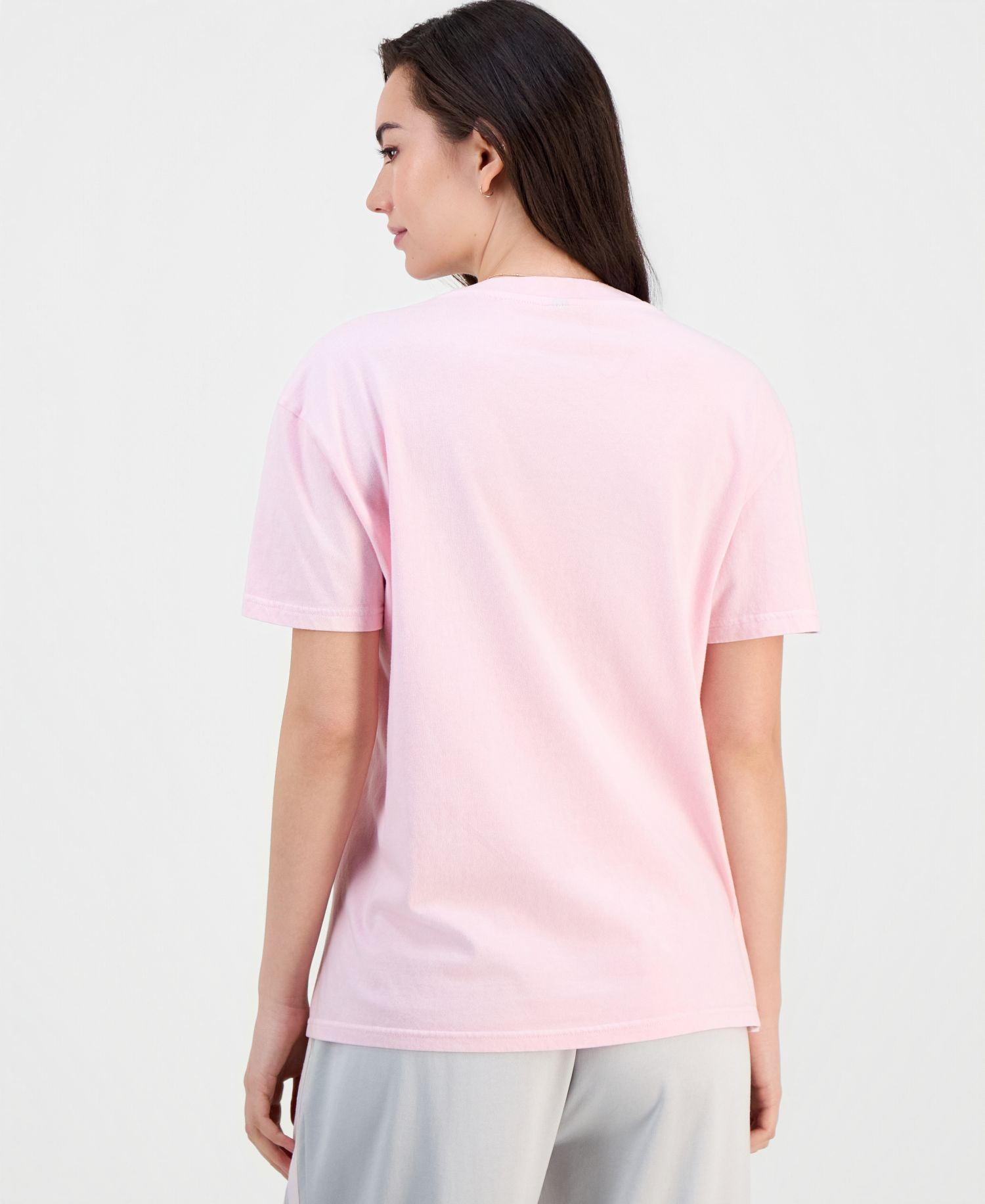 Juniors' Rose Mineral-Wash Rhinestone Short-Sleeve T-Shirt