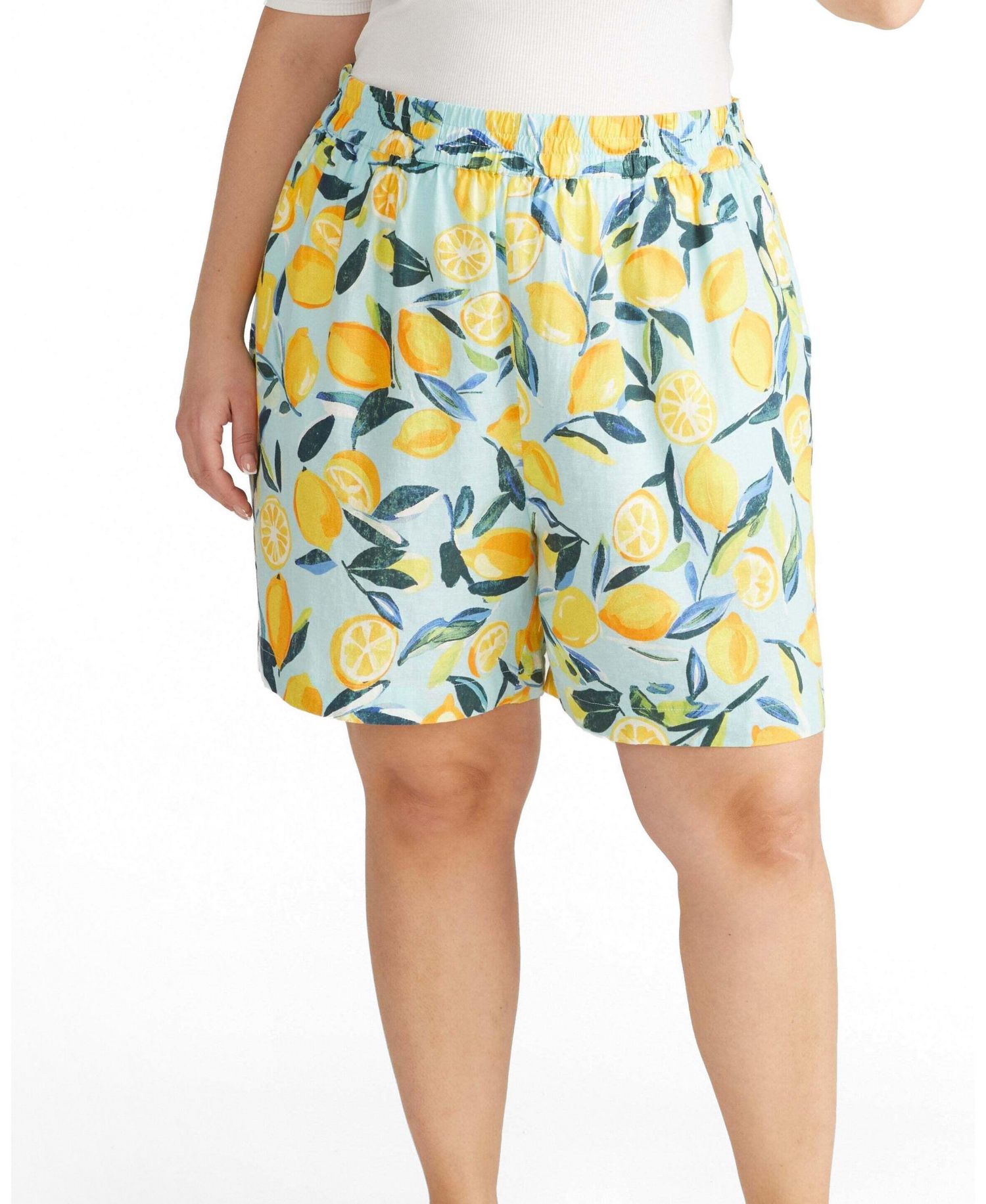 Women's Plus Size Juniper Linen Easy Pull-On Shorts