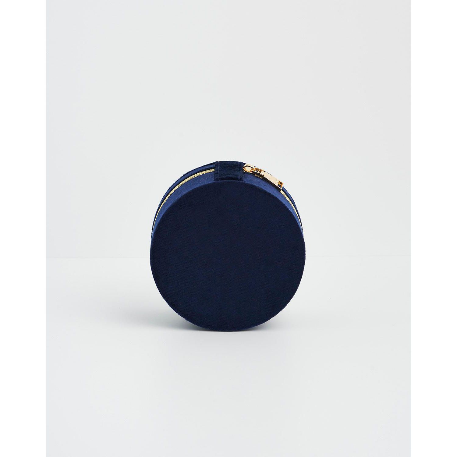 Women's Butterfly Velvet Embroidered Circle Jewellery Box