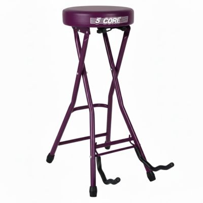 Guitar Stool 3.15" Padded Chair Foldable Heavy Duty Music Seat Built in Foot Rest Guitar Stand