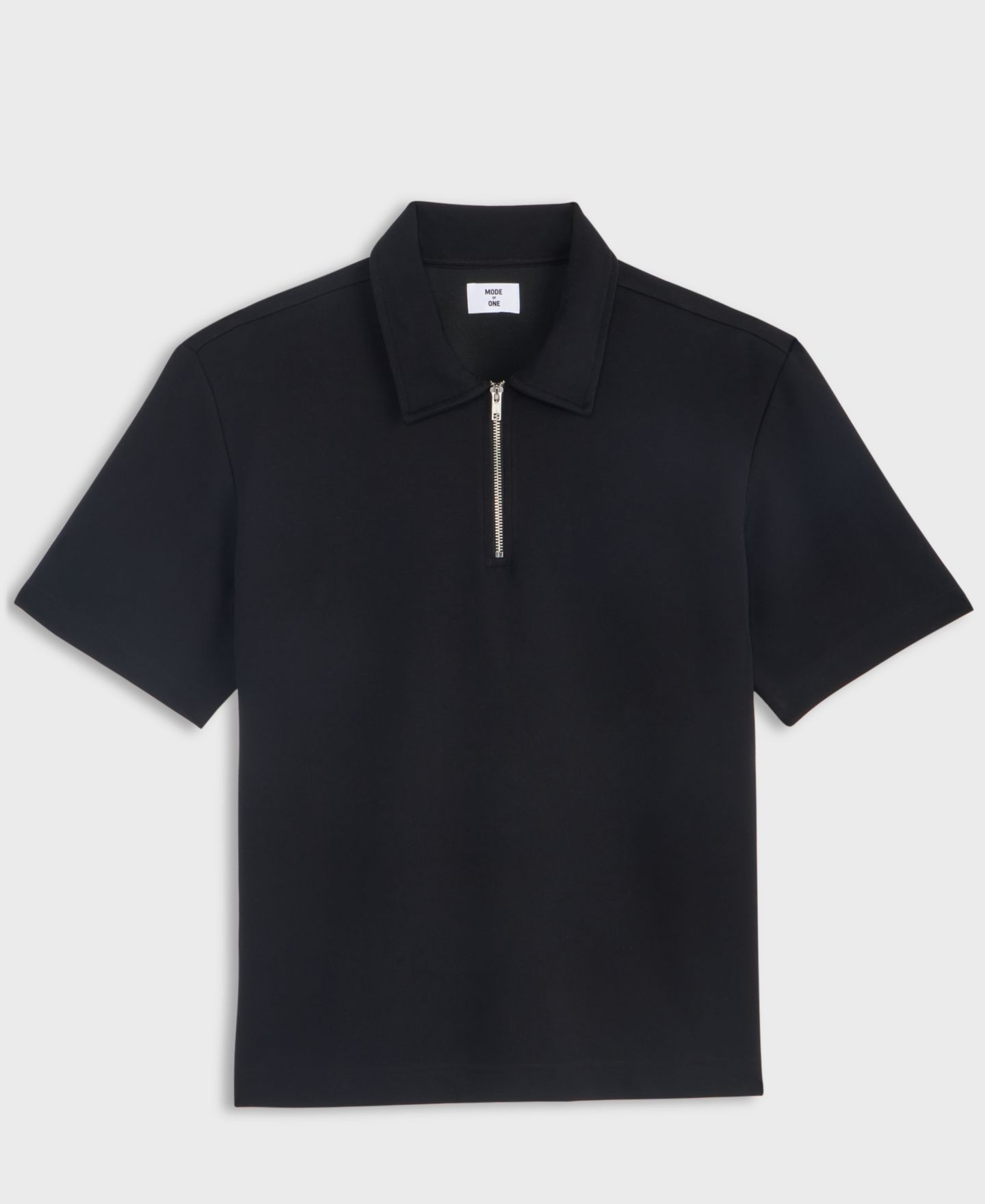 Мужское худи Mode of One Quarter-Zip Sweatshirt Polo, цвет: Глубокий чёрный — фото 4