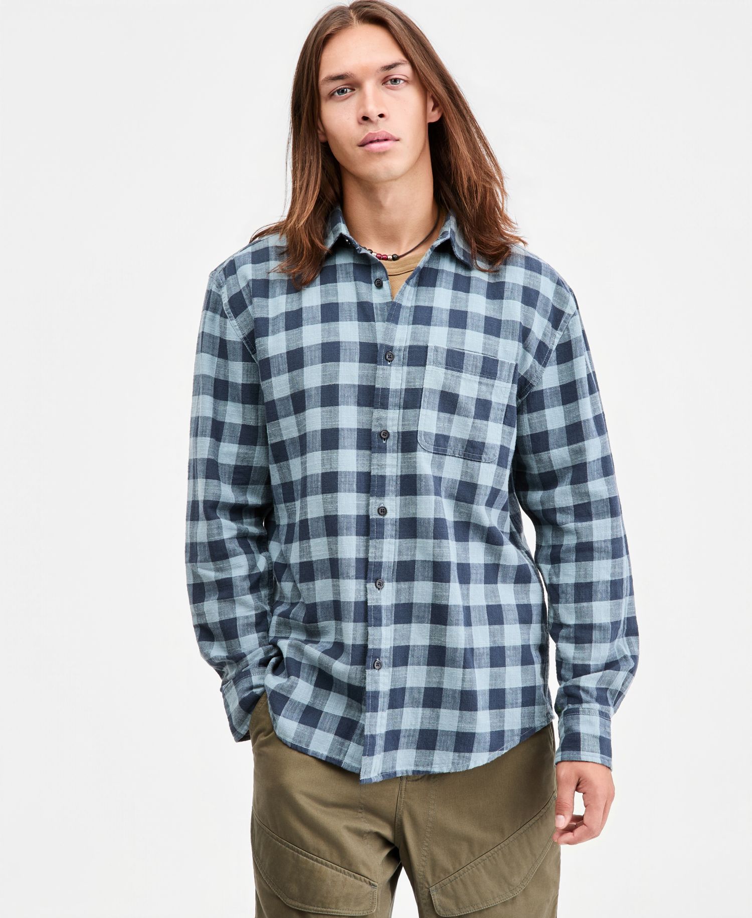 Men's Drake Buffalo Plaid Long-Sleeve Shirt