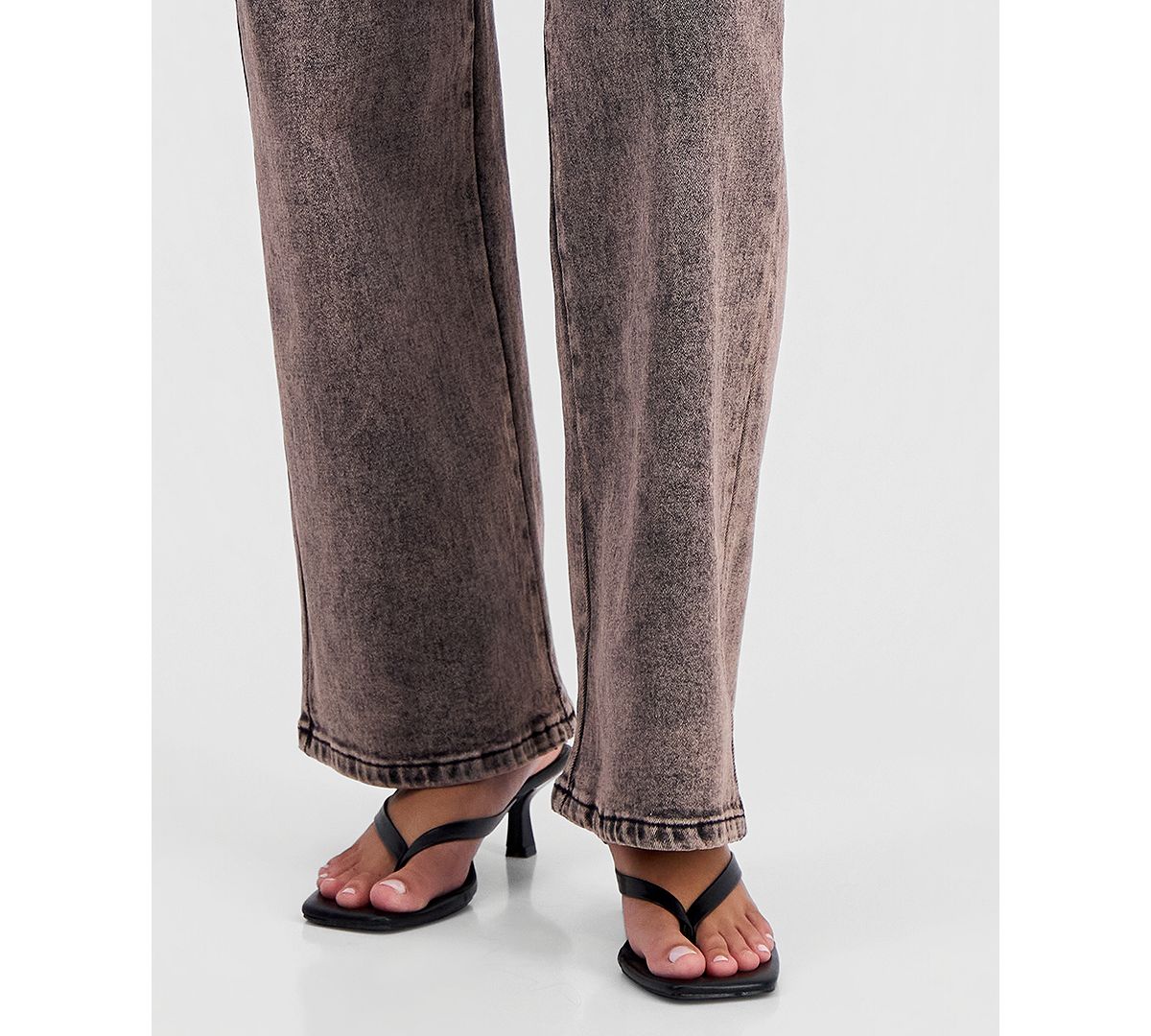 Bar III Women's Dirty Denim High-Rise Straight Jeans, Macy's Exclusive view 6 — MAYCSS fashion products