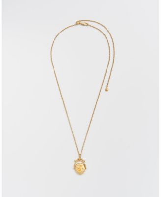 S Initial Sunflower Gold Spinner Chain Necklace