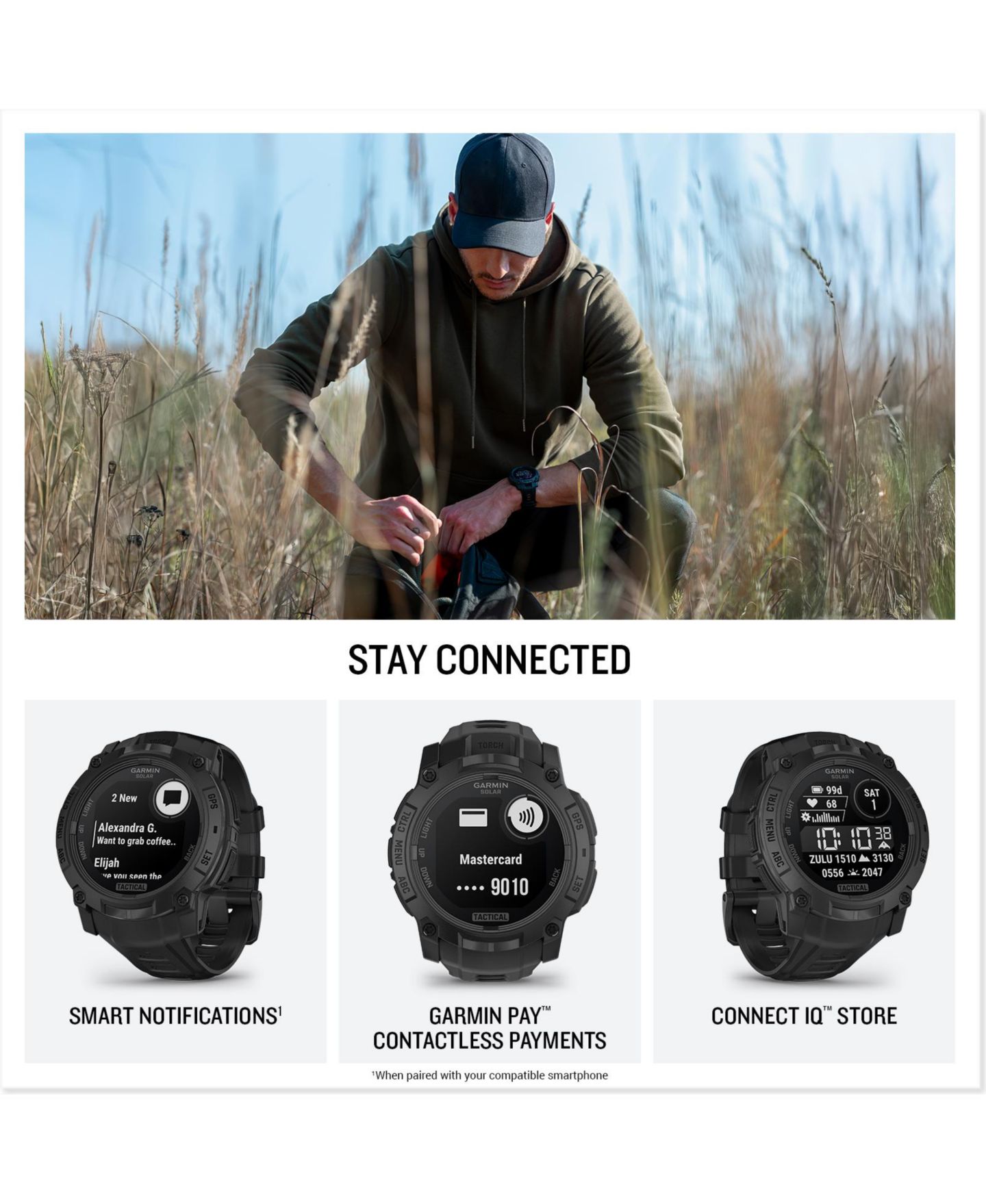 Умные GPS-часы Garmin Instinct 3 Amoled, 50 мм, защищённые, Black/Charcoal — фото 7