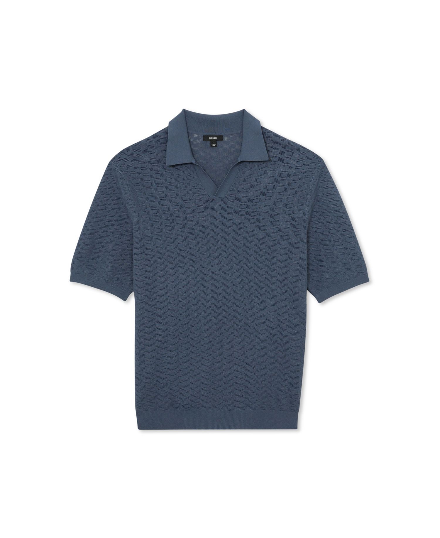 Men's Sol Open Collar Textured Polo Shirt