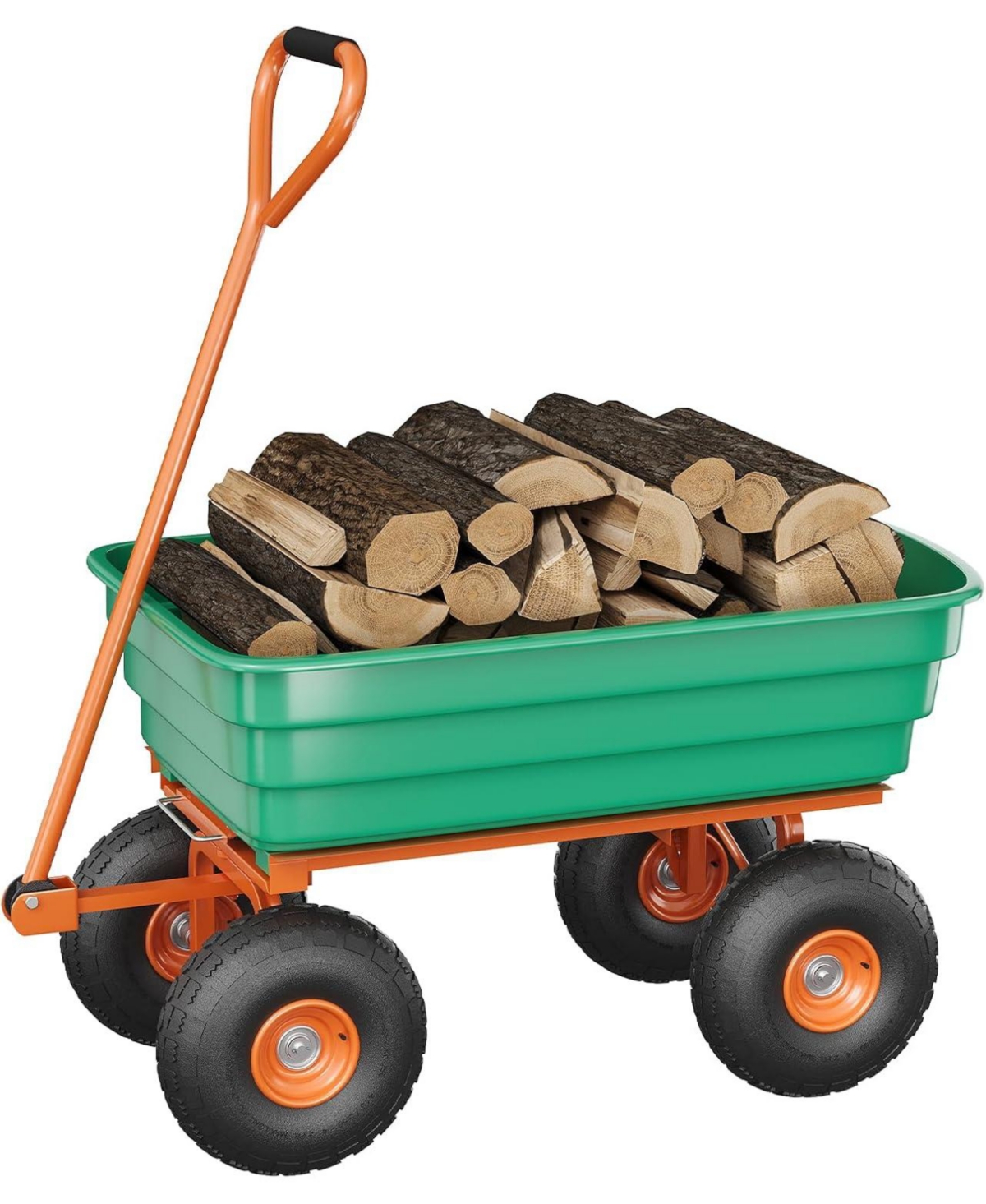 gaomon 600 Lbs Heavy-Duty Garden Dump Cart All-Terrain Yard Utility Wagon with Quick-Release System and Adjustable 180 Handle