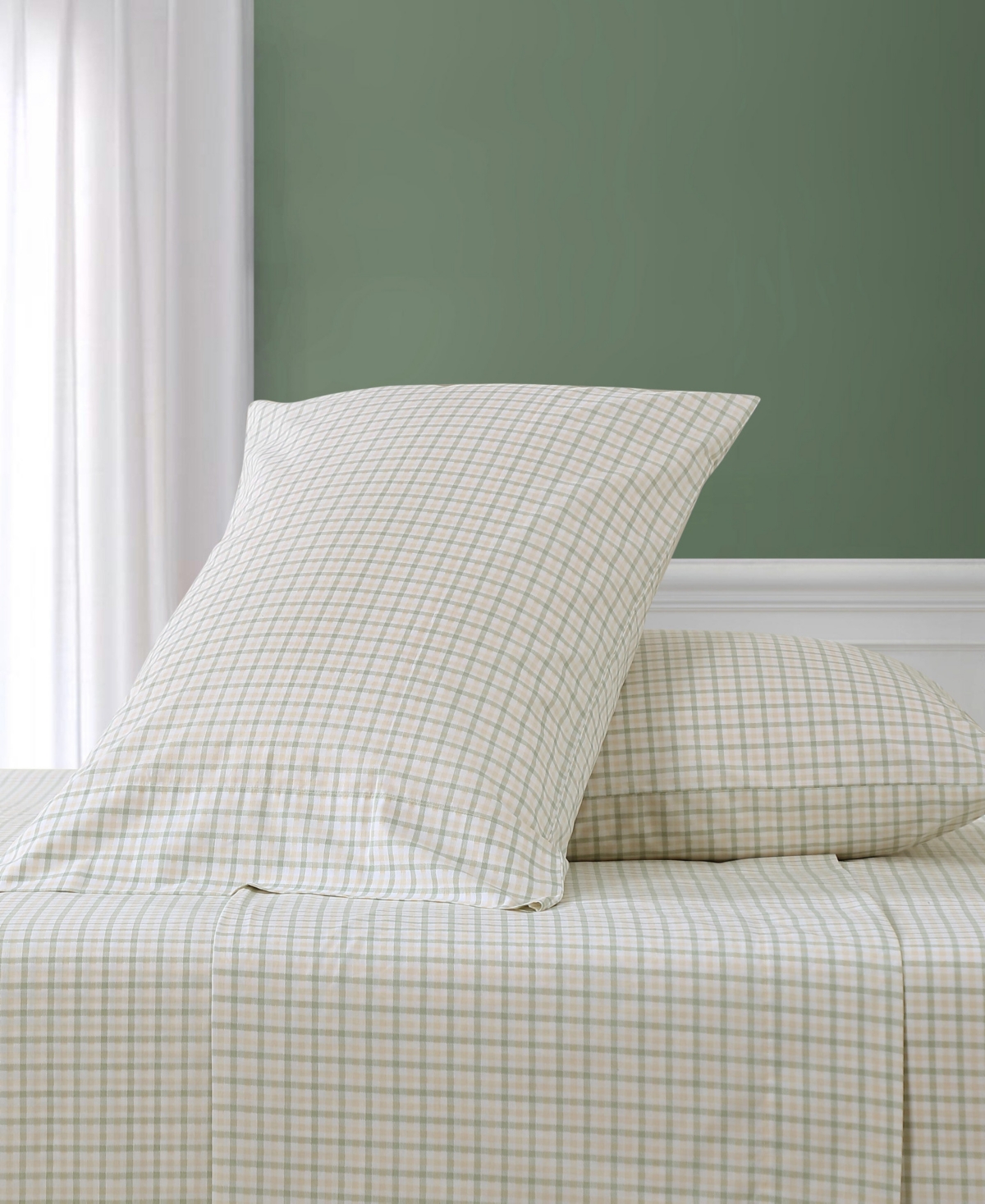 Nautica Calm Seas Gingham 200-Thread Count Cotton Percale 3-Pc. Sheet Set