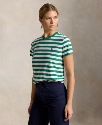 Women's Striped Crewneck Short-Sleeve T-Shirt
