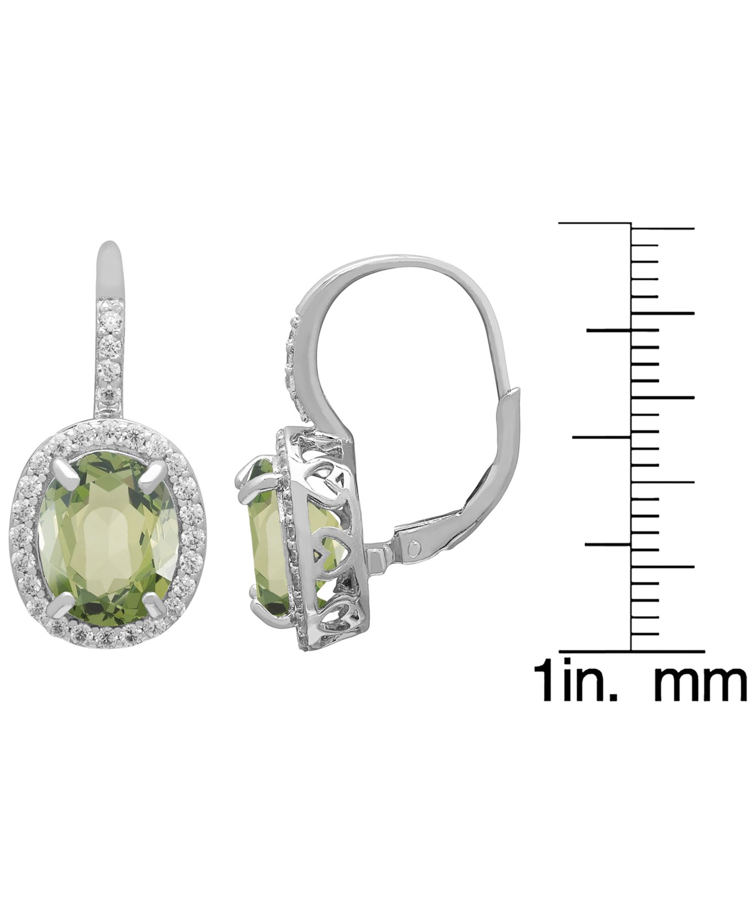 Green Amethyst (4.8 ct. t.w.) & White Topaz (0.56 ct. t.w.) Earrings in Sterling Silver