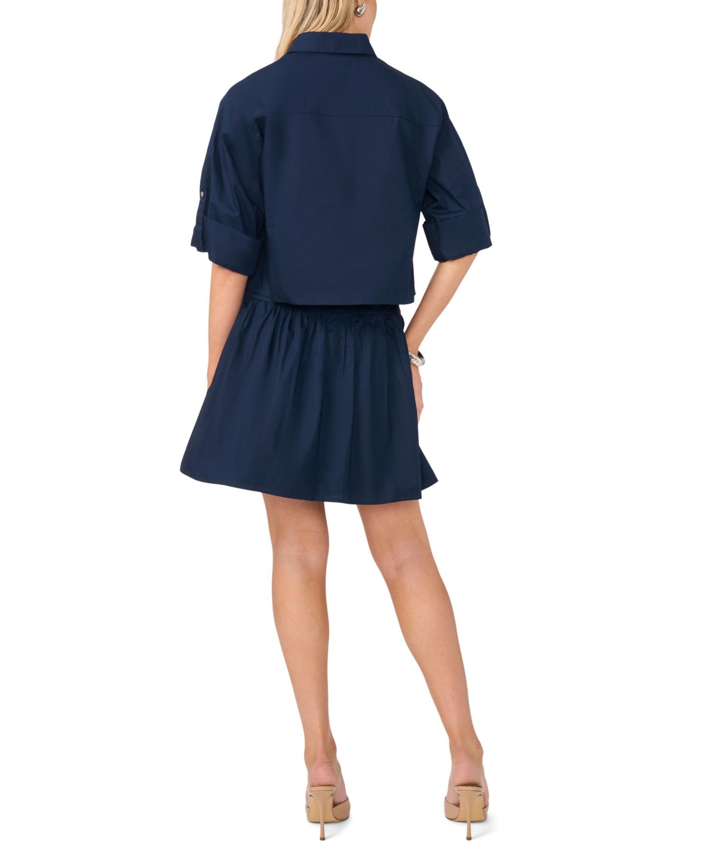 Женская юбка 1.STATE Cotton Mini, цвет: Тёмно-синий — фото 8