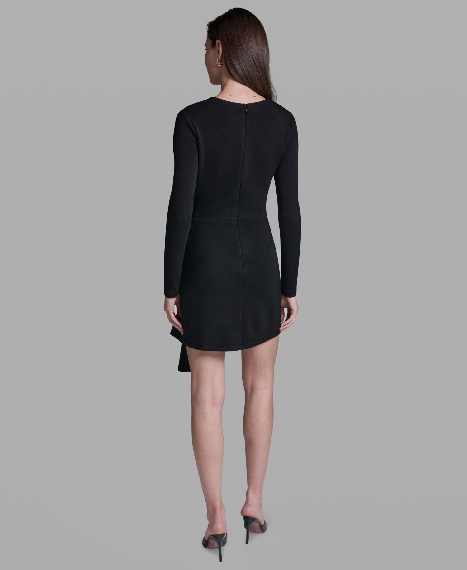 Women's Long-Sleeve Black Mini Dress