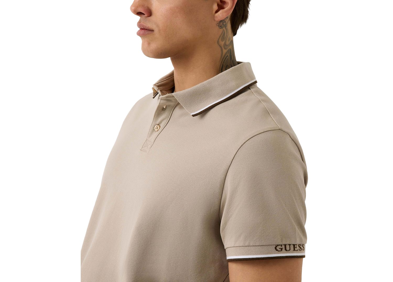 Men's Piqu&eacute; Cuff Short-Sleeve Polo Shirt