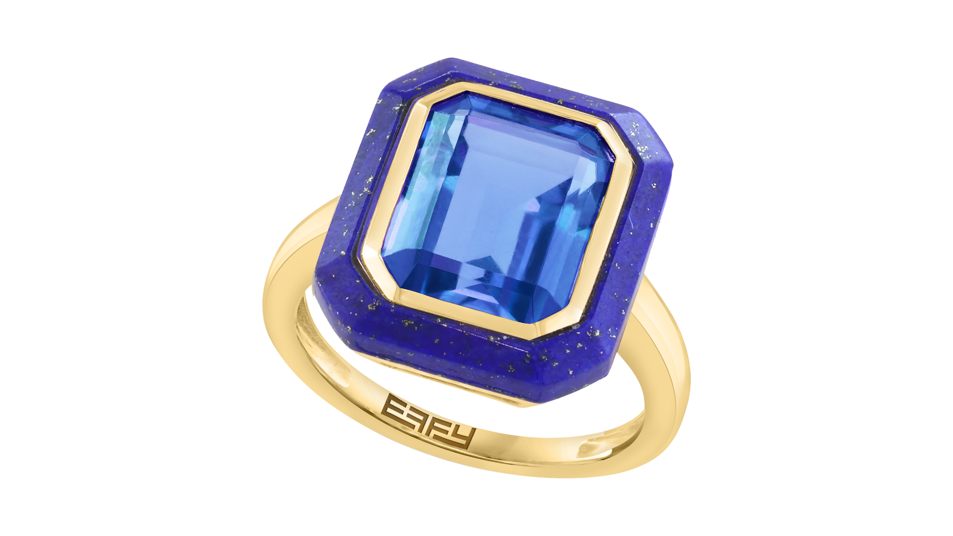 Effy Collection London Blue Topaz (4-1/4 ct. t.w.) & Lapis Lazuli (2-3/8 ct. t.w.) Ring in Gold Over Sterling Silver