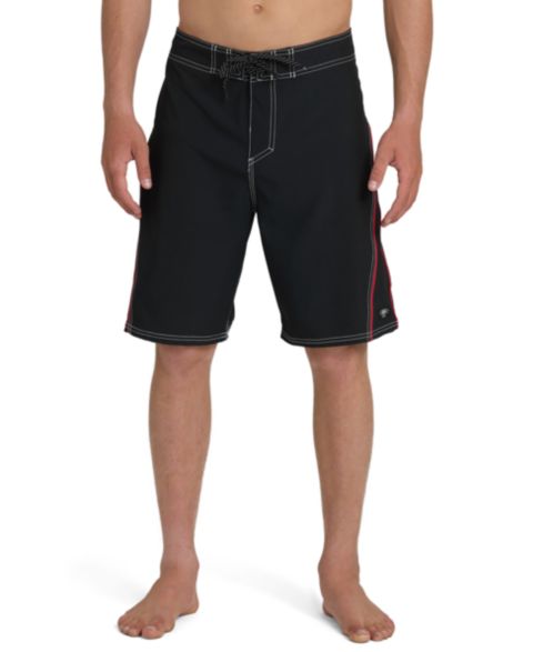 Пляжные шорты Straight-Fit для мужчин, стрейч — Quiksilver, цвет: Чёрный
