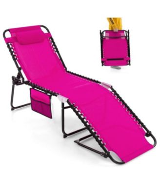 Foldable Recline Lounge Chair with Adjustable Backrest and Footrest