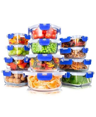 24-Piece Superior Glass Food Storage Containers with BPA-Free Lids