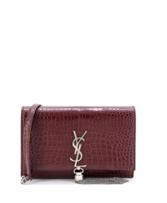 Classic Monogram Tassel Chain Wallet Embossed Leather