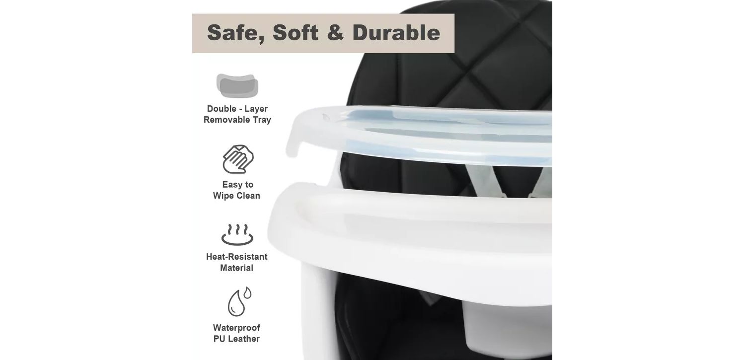 7-in-1 Convertible Baby High Chair with Removable Tray and 5-Point Harness
