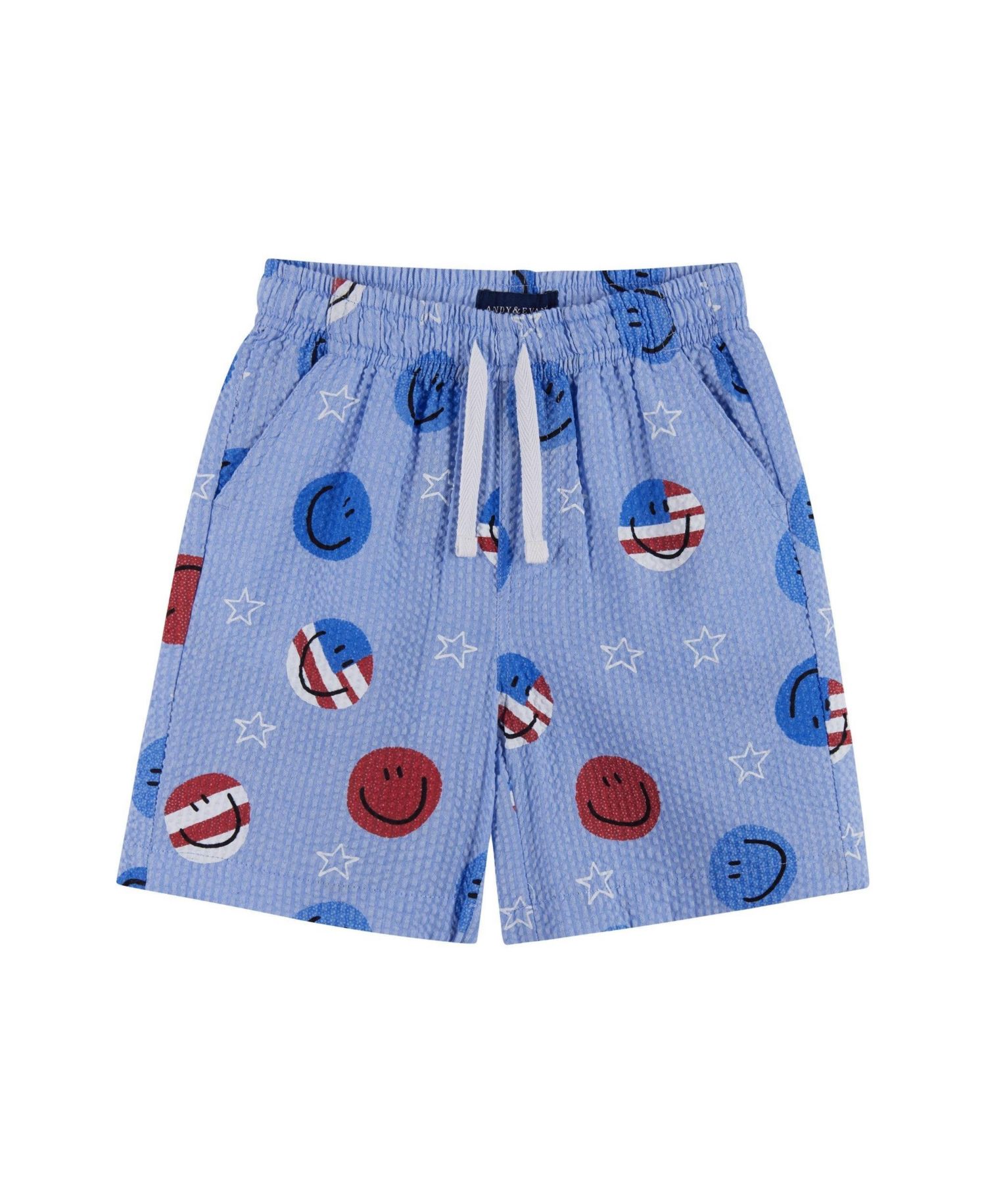 Toddler Boys Short Sleeve Patriotic Smile Seersucker Set