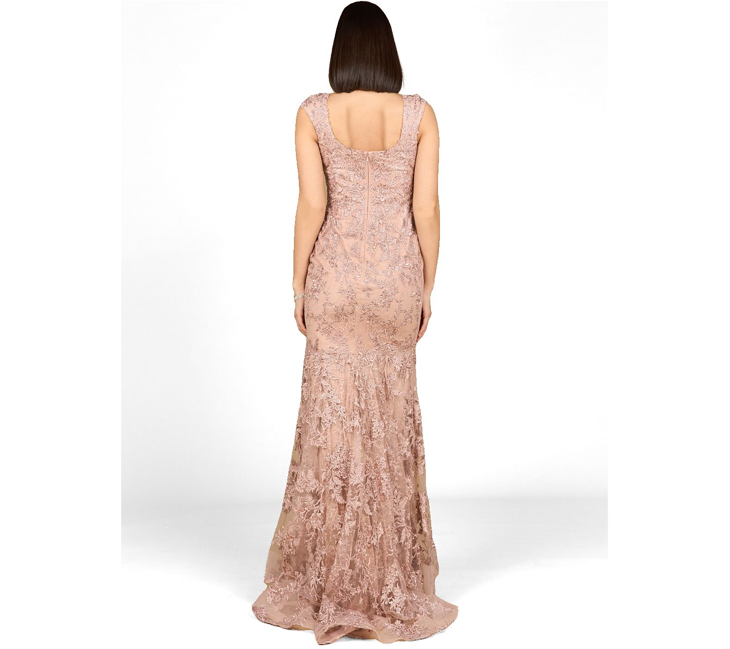 Women's Sleeveless Mermaid Lace Embroidered Gown