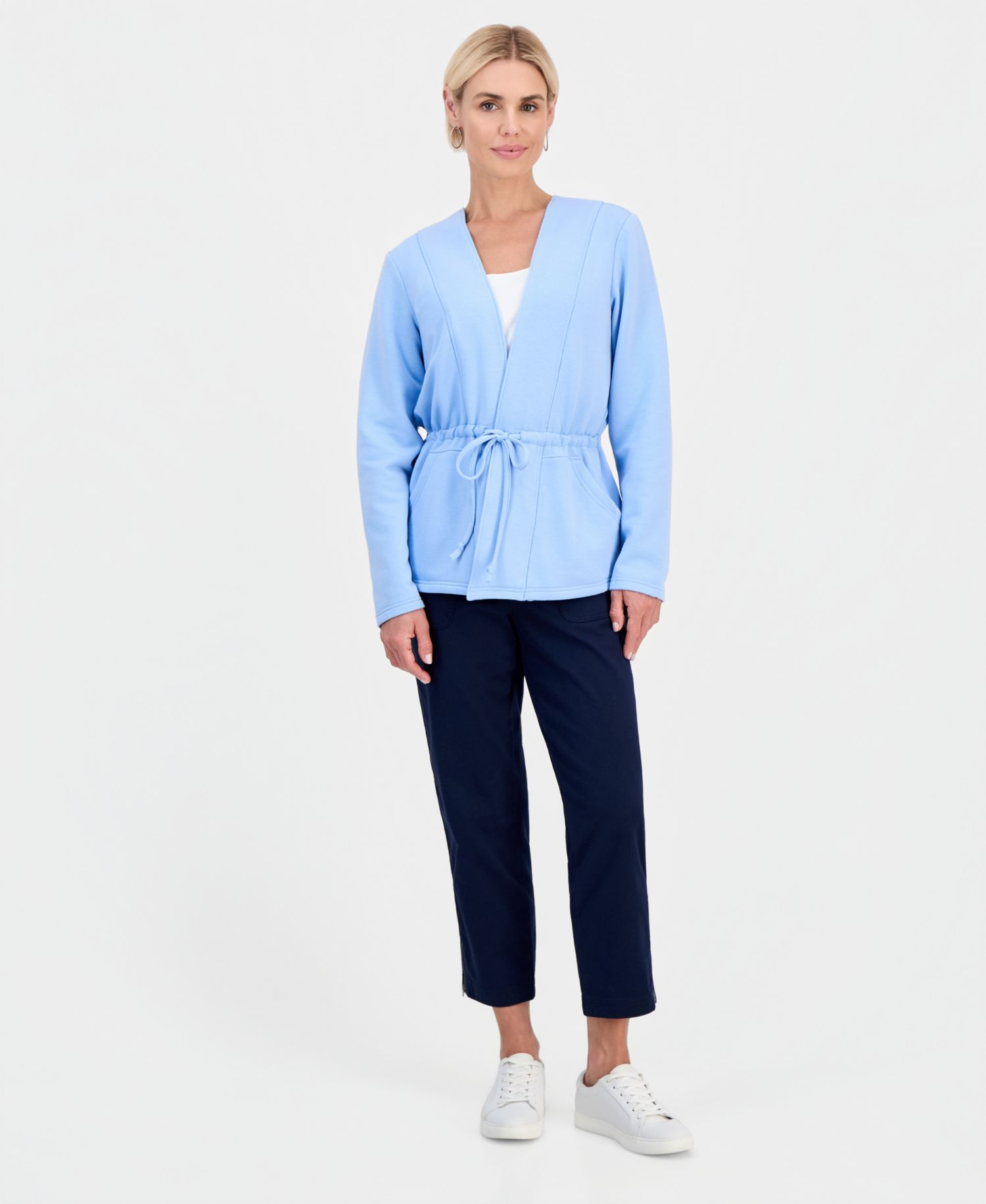 Petite LuxLounge Tied-Lapel Knit Jacket