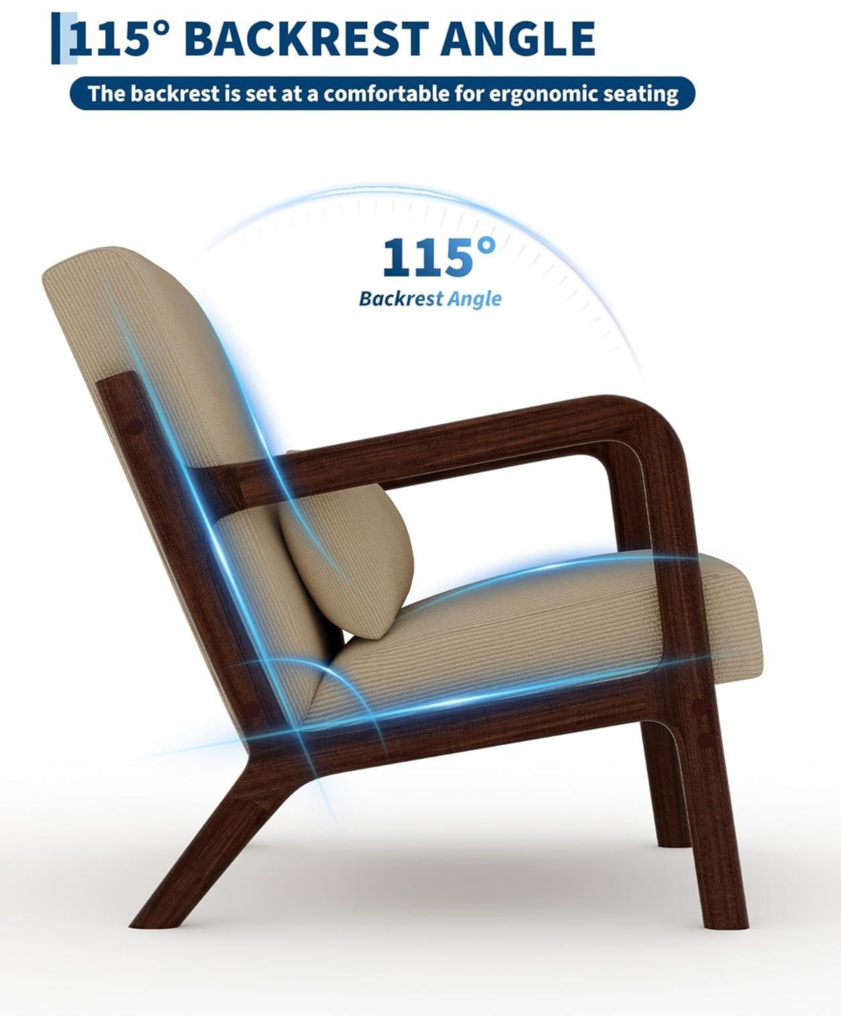 gaomon Modern Corduroy Accent Chair, Ergonomic Lounge Armchair for Living Room, Bedroom, Office